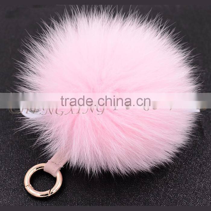 CX-A-63 Fluffy Fashion Cute Ball Keychain Rabbit Genuine Fox Fur Pompom