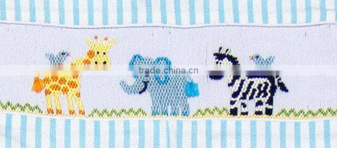 Baby Boy Light Blue Stripe Smocked Madagascar Shortall