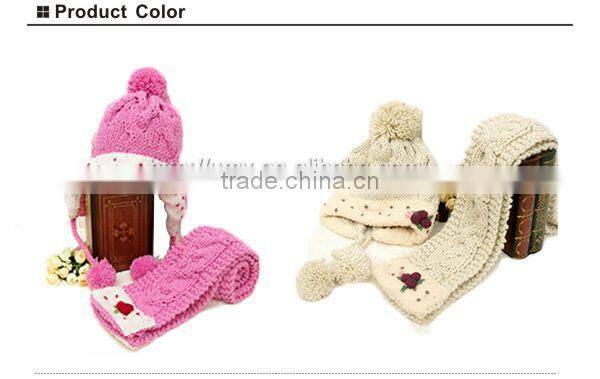 2014 high quality pom pom knitted winter beanie hat