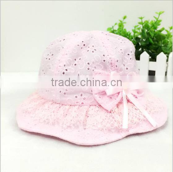 Baby lace little girls princess lace hollow out bowknot kids sunhat