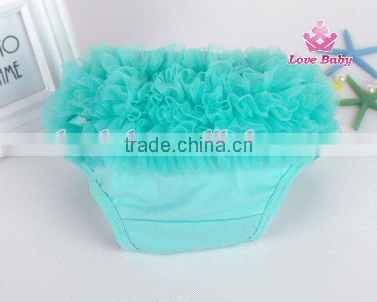 Hot Sale Adorable Solid Color Baby Lace Bloomers Wholesale Lace Ruffle Cotton Bloomers