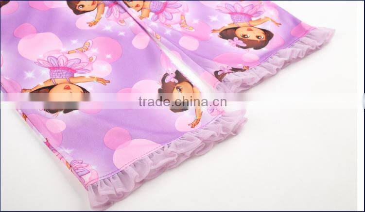 Double faced fabric Chiffon baby pajamas girls baby flannel pajamas