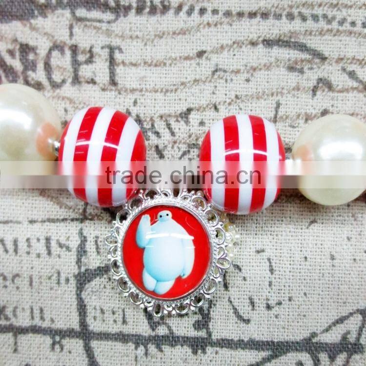 carton pendant chunky bubblegum bead baby necklaces wholesale