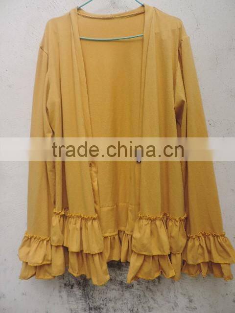 wholesale 2016 womans jackets super cotton ruffle design blouse womans spring jackets