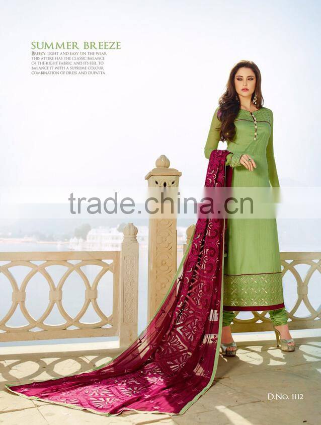 Amazing Deep Pink Color Long Straight Cut Bottom net Border Designer Semi Stitch Salwar Kameez