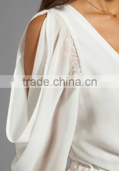 shirred sleeve seams waist tie top