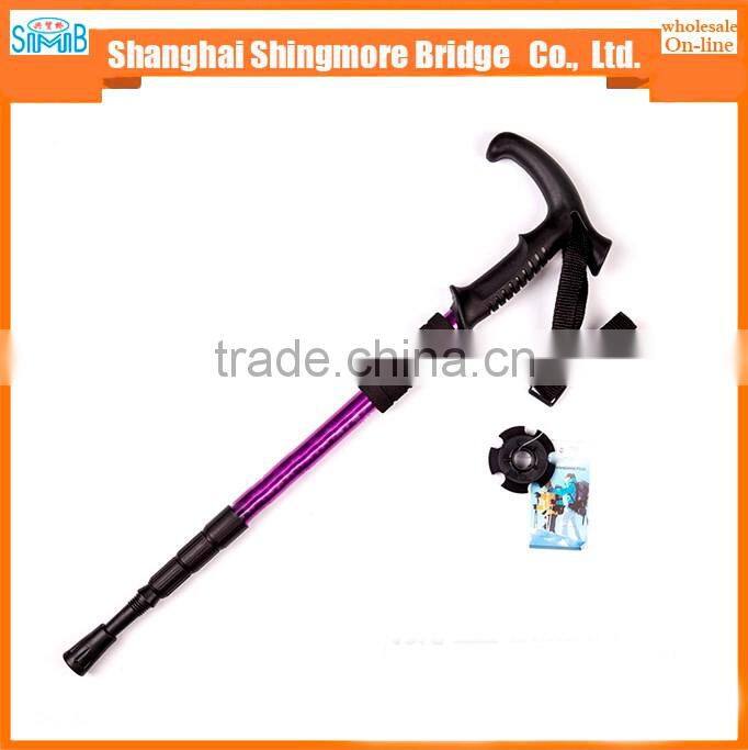 cheap wholesale high quality 4 section aluminium alloy hiking stick