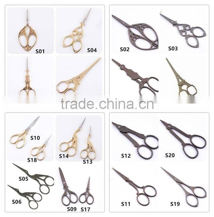 Vintage Sewing Tools Bronze Thread Scissors Fancy Embroidery Scissors