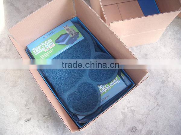 Hot sales PVC coil Kitty litter mat, PVC pet mats with various shapes