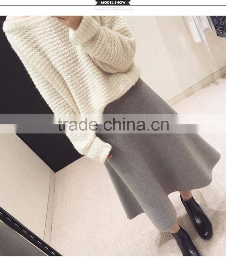 Custom Autumn Skirts Casual Women Long Woolen A-line Skirts,Fashion Thick Winter Woolen Long Skirts For Women