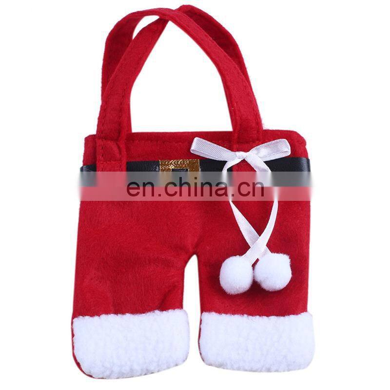 2Pcs/set Cute Christmas Santa Clothes and Pants Shaped Cutlery Silverware Holder Set Knives and Forks Pockets