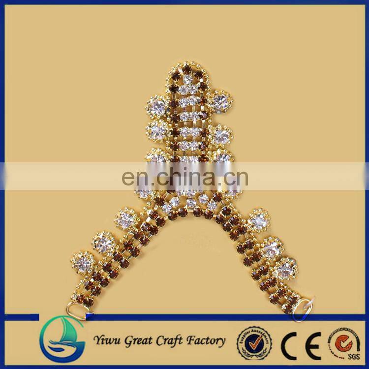 GREEN color acrylic rhinestones shoe accessories chain crystal jewelry chain for sanda