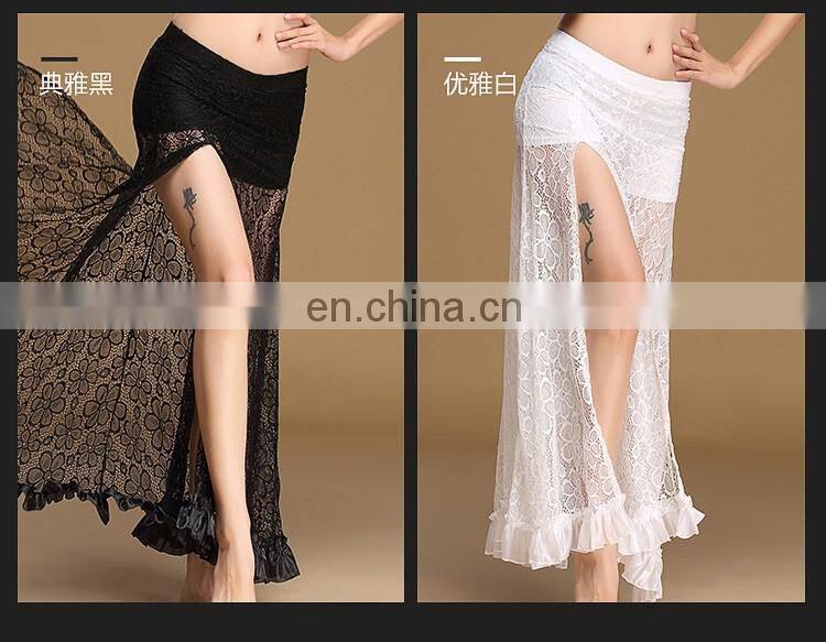Q-6057 Spainish sexy lace long lady belly dance skirt