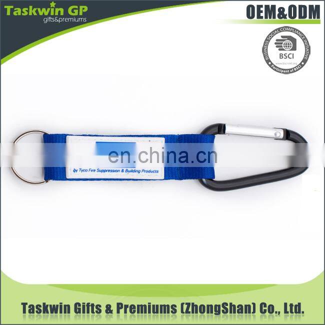 made you own design carabiner keychain lanyard custom wholesale short carabiner lanyard with PVC tag