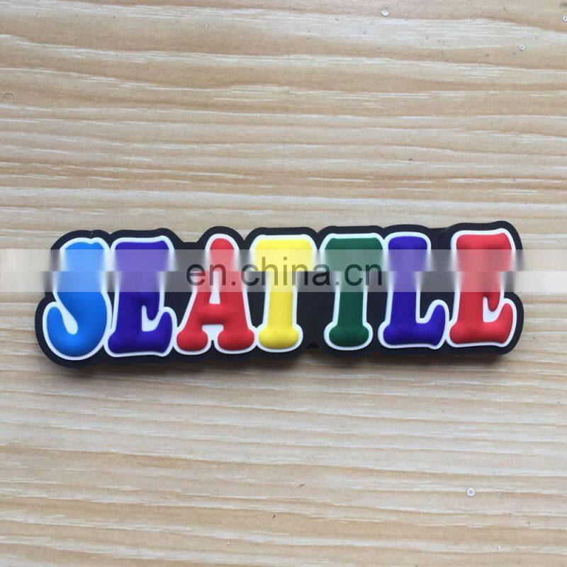 High quality logo embossed funny colorful souvenir fridge magnet