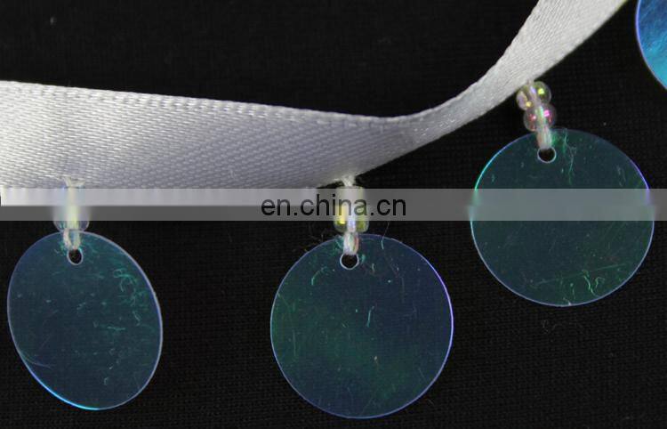 wholesale colorful sequins beaded tassel lace trim for decorative