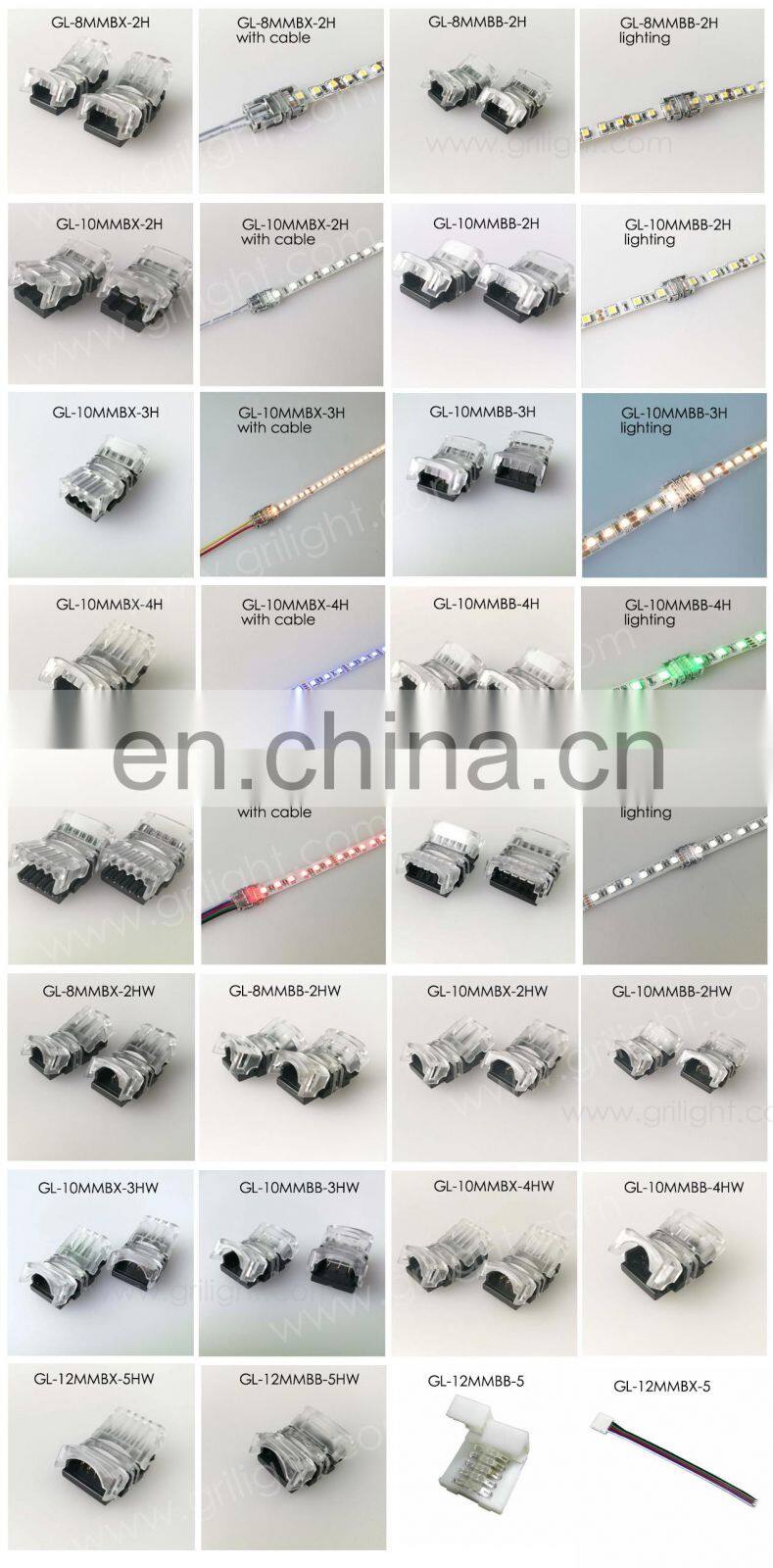 Hippo Series 10mm 3pin connector for SMD 3528 2835 5050 5630 flex led strip