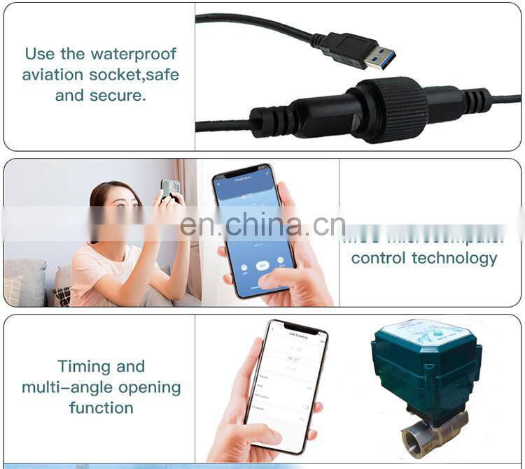 ball valve wifi automatic smart valve stainless steel brass BSP NPT motorized flow control intelligent wifi water shutoff valve