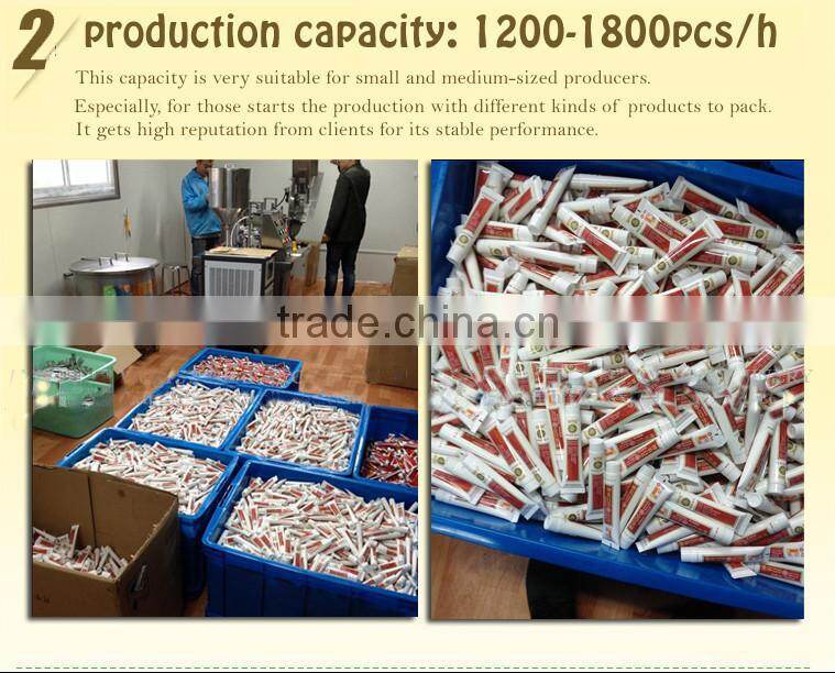 semi automatic soft tube body scrub filling sealing machine