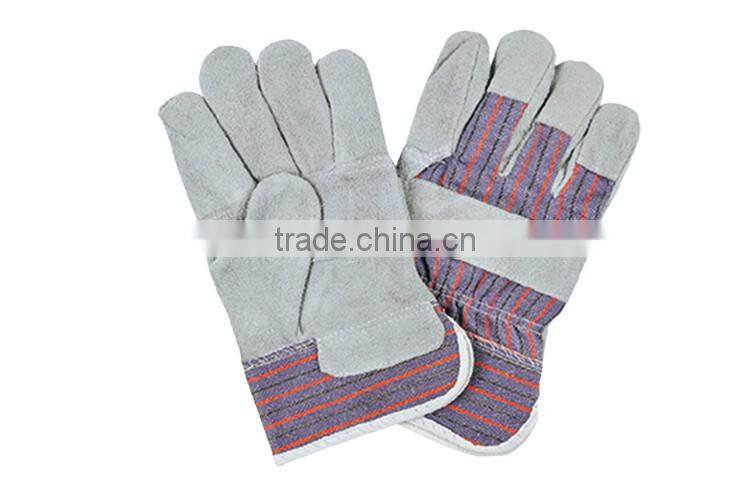 High Quality Rubber Cuff Cow Grain Leather Glove Safety Equipment LG019