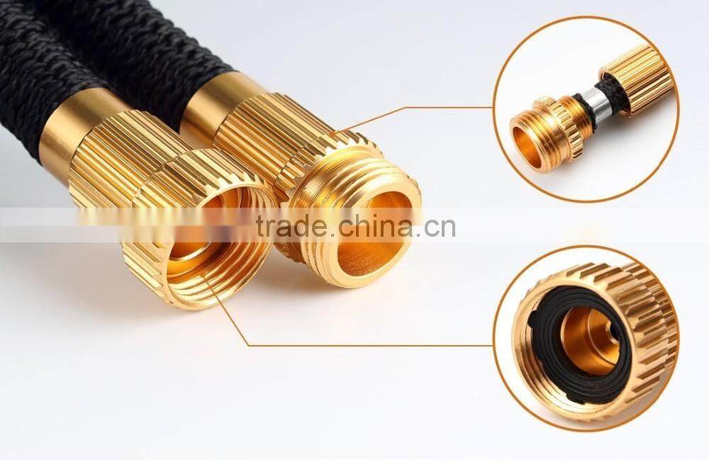50 Ft Expandable Garden Hose Extra Strength Fabric,Double Latex Core,3/4 Snake Magic Pocket Water Hoses 8 Pattern Spray Nozzle
