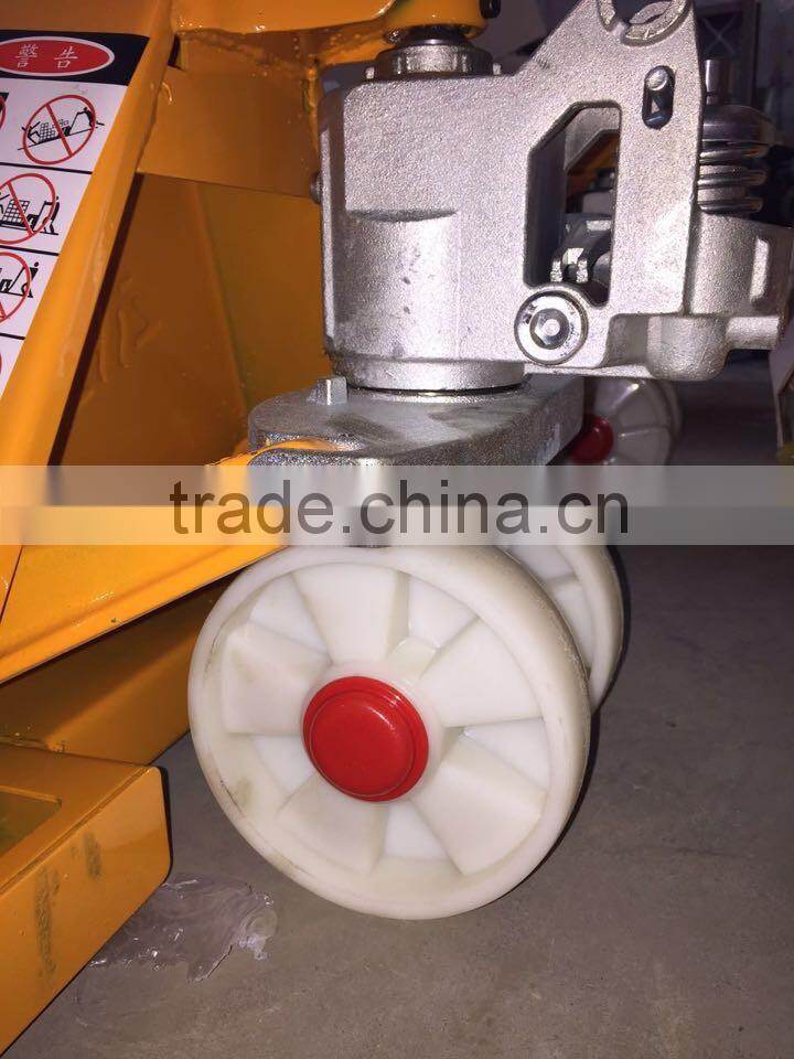 Chinese supplier 3T AC pump PU wheel hand hydraulic pallet truck