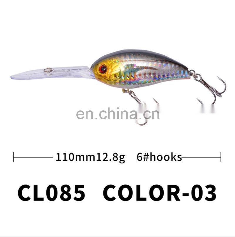 110mm 13g Wholesale High Free Samples Quality Fancy Long Lip Deep Diving Crankshad Fish Bait