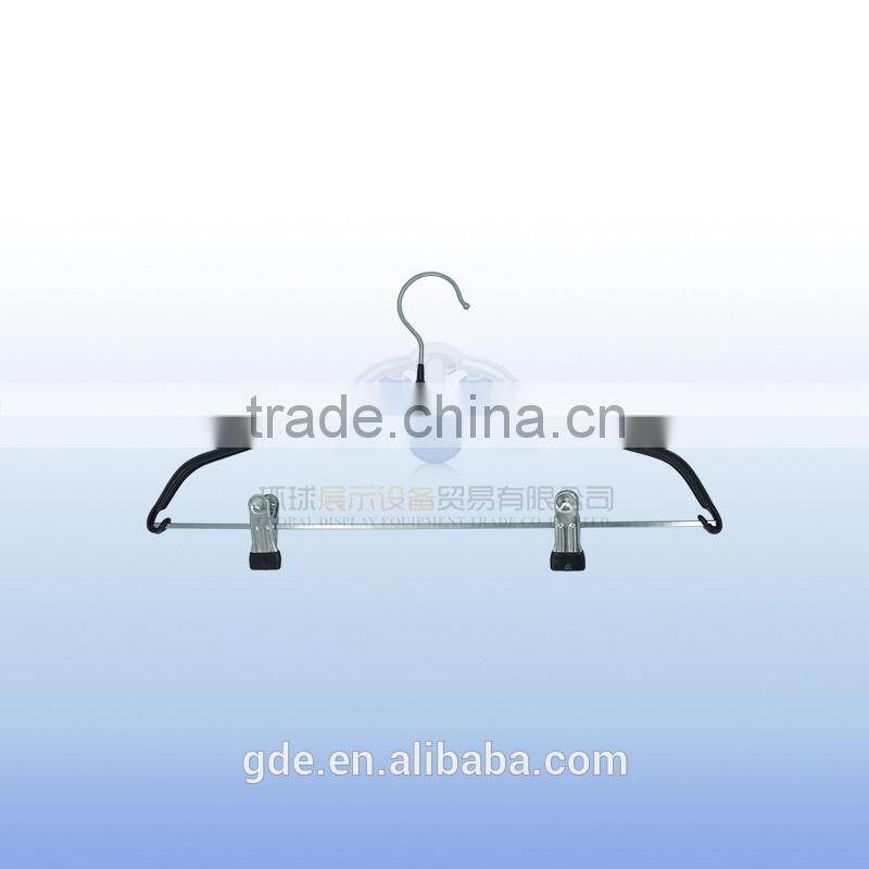 Wholesale grey coated clothes hanger with metal clip