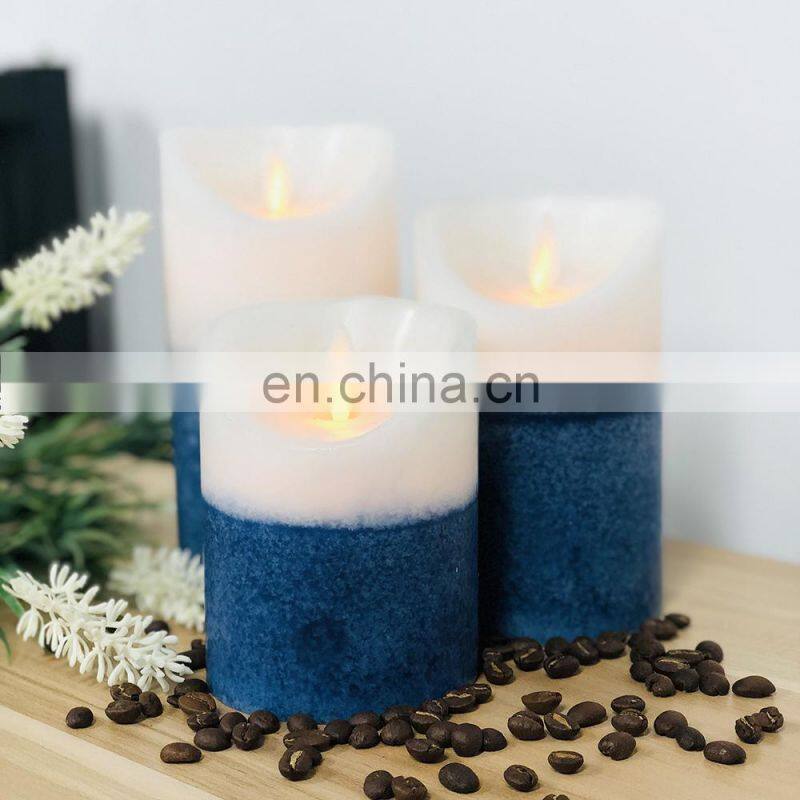 Wholesale Electronic Simulation White Wax Moving Flame Color Changing Pillar Led Candle
