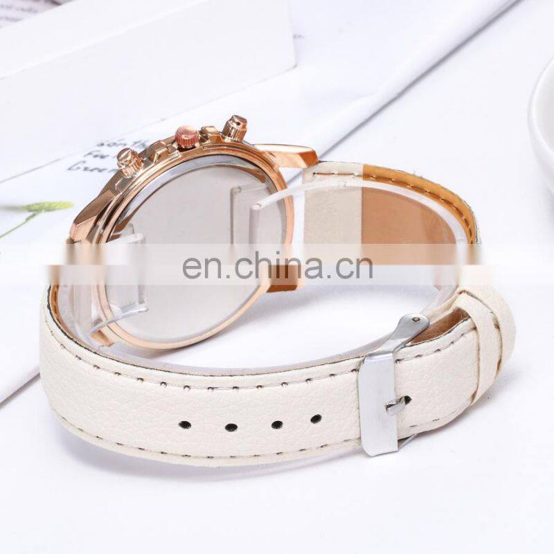 2966 Fashion Women Leather Watch lady bracelet watch gold women Watch Band Leather
