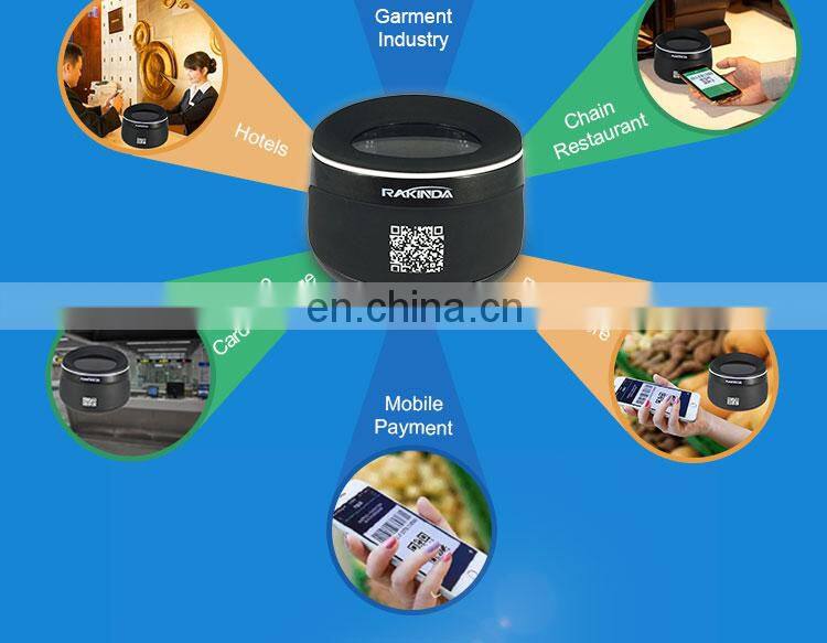 Rakinda Desktop 1D 2D Barcode Reader Scanner for Mobile Payment with USB and White LED Light Source