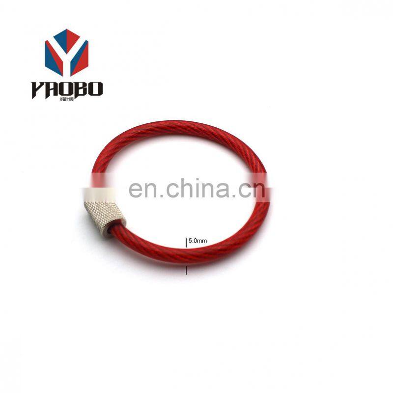 Moderate Price Metal Keychain Stainless Steel Wire Lock Screw Key Ring designs With Screw