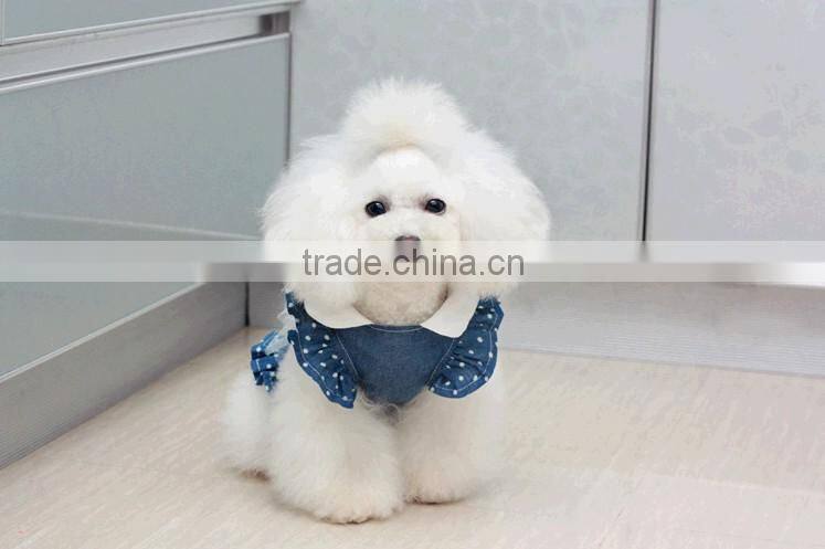 Summer jean with lace pet dog accessories pet clothes puppy clothes