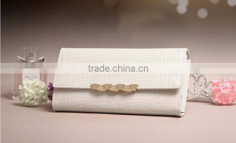 2016 new heart printing lady pu leather wallet