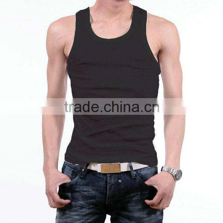0.74USD Stock Cheappest Rib Cotton Men Singlet / Men Tops ( kcbx001 )