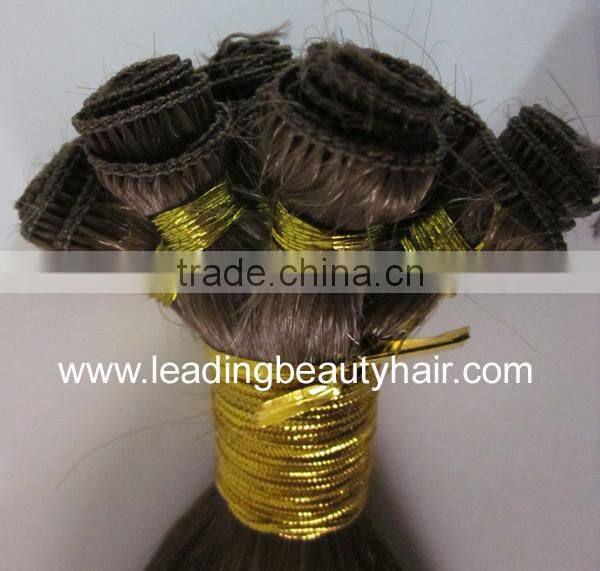 Brazilian Remy human handtied hair with different color and curly