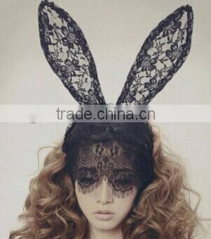 Hot sale Custom Logo Lace Bunny Ears For Party
