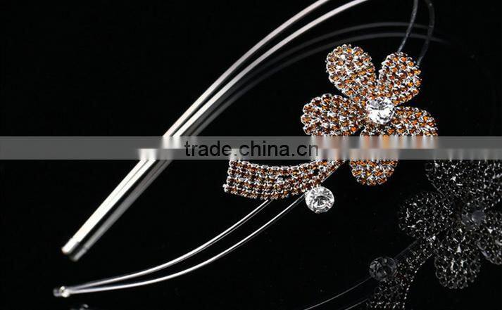 Wholesale Elegant Diamond Flower Headband Hairband For Women Fashion Korean Hair Accessories