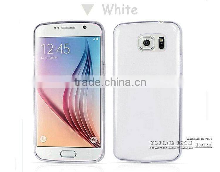 Transparent TPU 5.1 inch for samsung S6 phone case, 6 color slim cell phone case for samsung galaxy S6, for galaxy S6 case