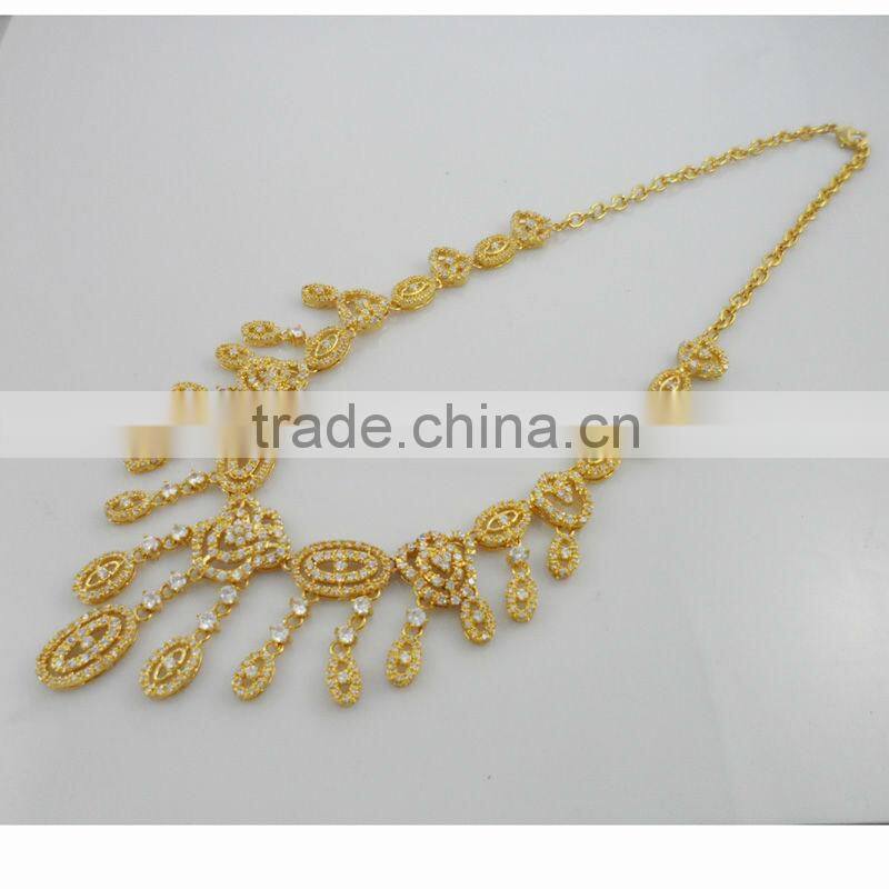 Gold necklace Diamond stones necklace crystal jewelry