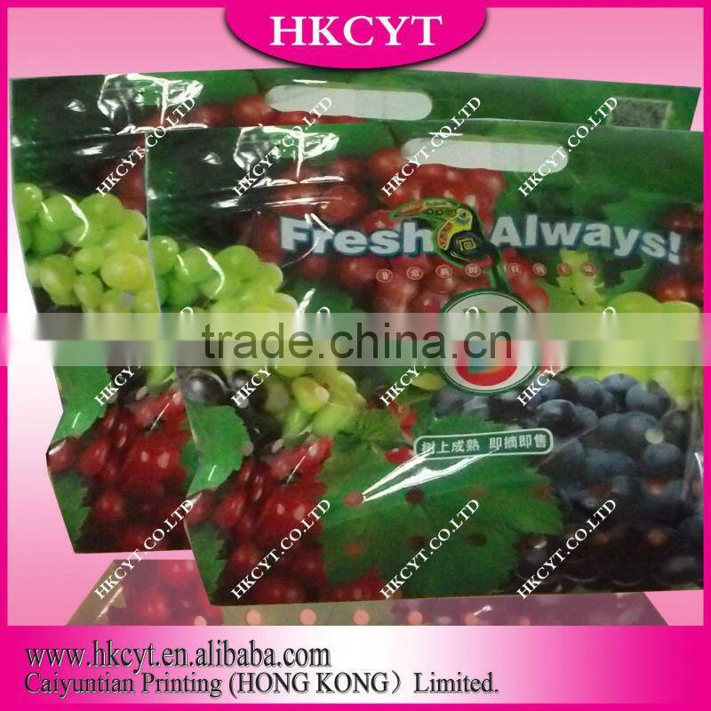 Fresh Grape Stand Up Zipper Bag Pouch With Hole / Fresh Fruits Packaging Bags In Free Shaped / Customized Shaped Bag