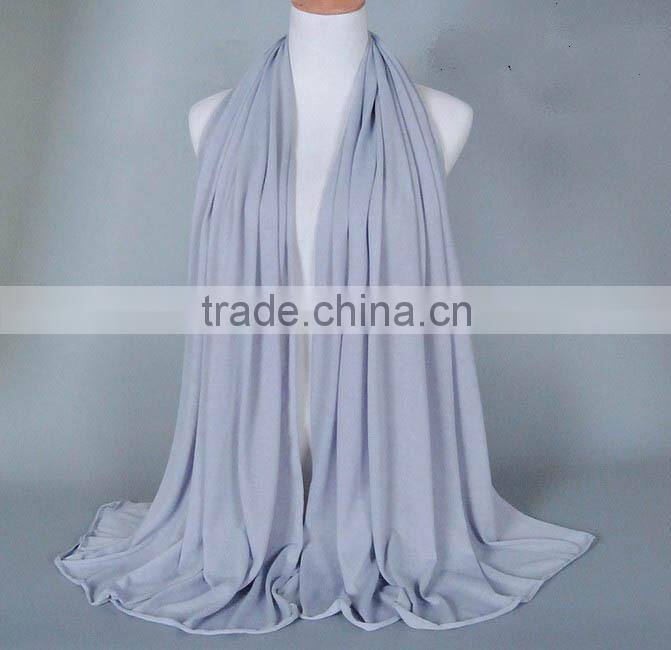Wholesale Fashion Solid Color Plain Elastic Cotton Muslim Jersey Hijab