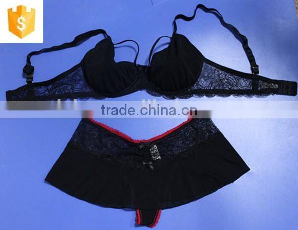 The front belt lace bra panty set underwear