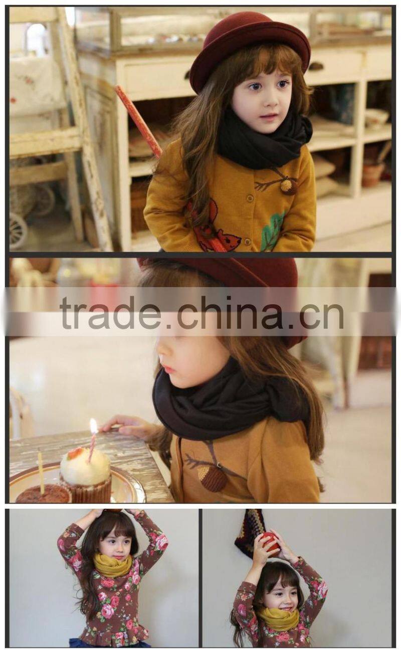 Fashionable Korean Style Cotton Polyster Mixed Autumn Winter Kids Boys Girls Scarf