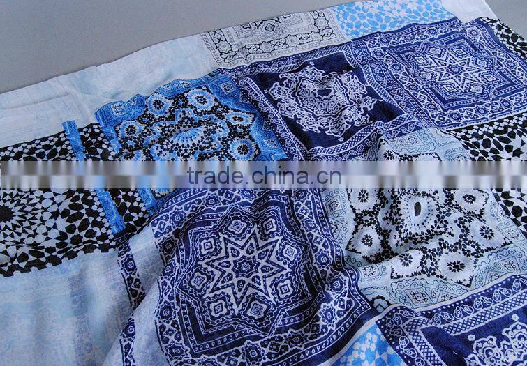 2016 New Spring Voile Printed Tassel Indian Ladies Scarf