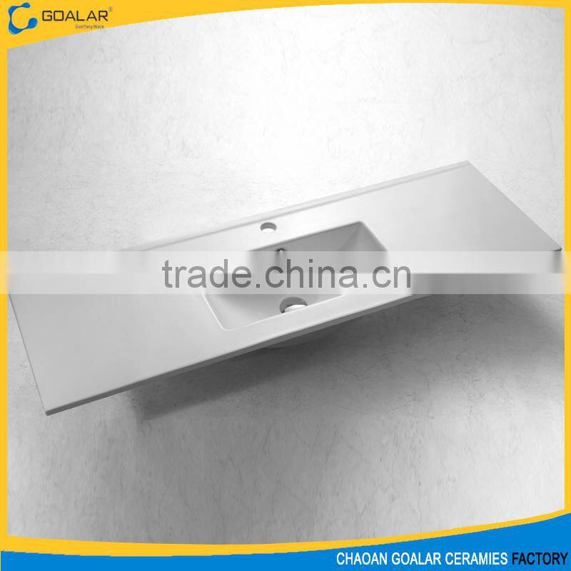 Sanitary ware Ceramic Rectangle Counter top Cabinet Basin Bathroom Washbasin