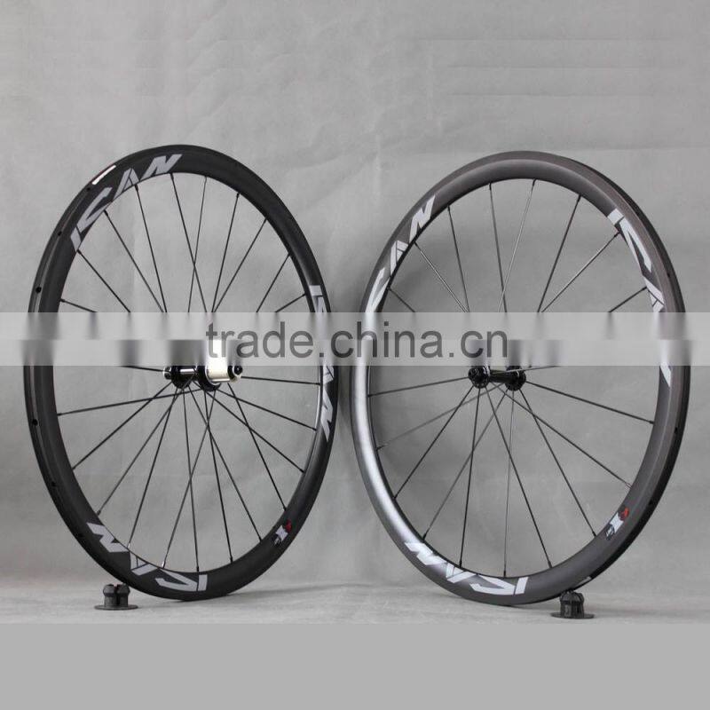 Light weight carbon tubular wheels 38mm ,full carbon road bike tubular wheels