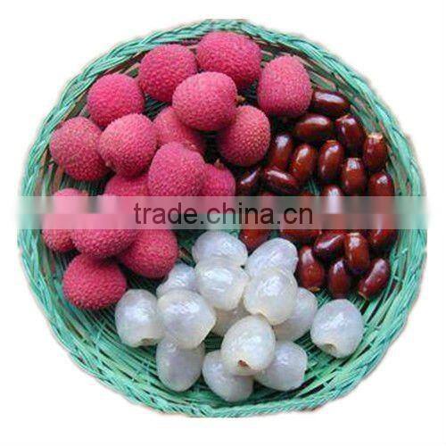 Sweet canned lychee in syrup