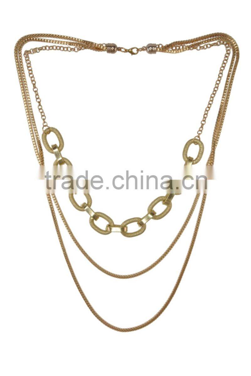 Layered Mulit Metal Strand/String Necklace