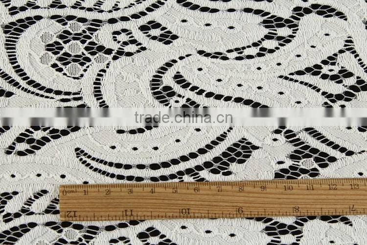 New products cheap 3D white cotton lace embroidery fabric for bridal dress